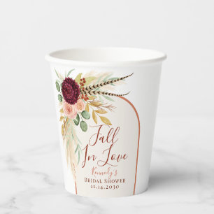 Verliefd word Pampas Gras Terracotta Boho Bloemen Papieren Bekers