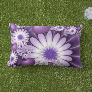Verliefd worden Abstracte Bloemen & Harten Fractal Buitenkussen