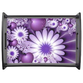 Verliefd worden Abstracte Bloemen & Harten Fractal Dienblad