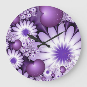 Verliefd worden Abstracte Bloemen & Harten Fractal Grote Klok