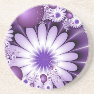 Verliefd worden Abstracte Bloemen & Harten Fractal Zandsteen Onderzetter