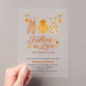 Verliefd worden Autumn Baby Clothes Baby shower Acryl Uitnodigingen (Insitu (Draagbaar))