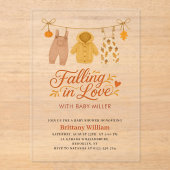 Verliefd worden Autumn Baby Clothes Baby shower Acryl Uitnodigingen (Voorkant)