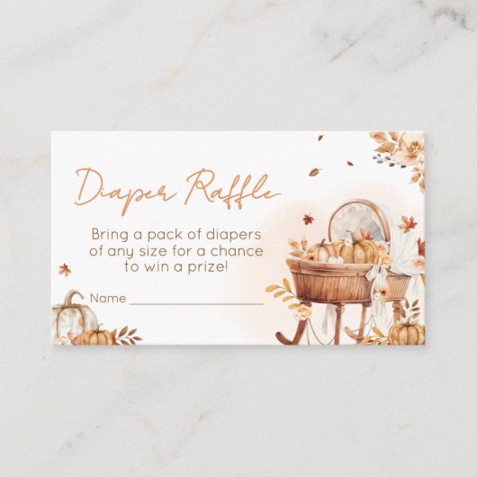 Verliefd worden Autumn Baby shower Luier Raffle Informatiekaartje (Voorkant)