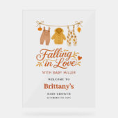 Verliefd worden Autumn Baby shower Welkom Acryl Bord (Voorkant)