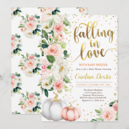 Verliefd worden Baby shower Invitation Pink Gold Kaart
