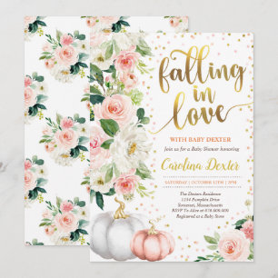 Verliefd worden Baby shower Invitation Pink Gold Kaart