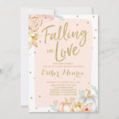 Verliefd worden Baby shower Invitation Pink Gold Kaart (Voorkant)