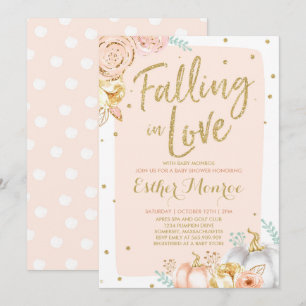Verliefd worden Baby shower Invitation Pink Gold Kaart