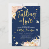 Verliefd worden Baby shower Invitation Pink Gold Kaart (Voorkant)