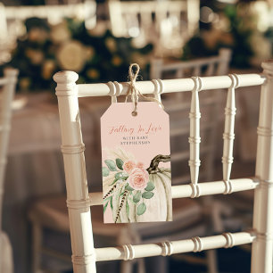 Verliefd worden Baby shower Pompoen Bloem Roze Cadeaulabel