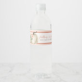 Verliefd worden Baby shower Pompoen Bloem Roze Waterfles Etiket (Voorkant)