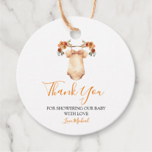 Verliefd worden Bloemen Babykleding Baby shower Bedankjes Labels