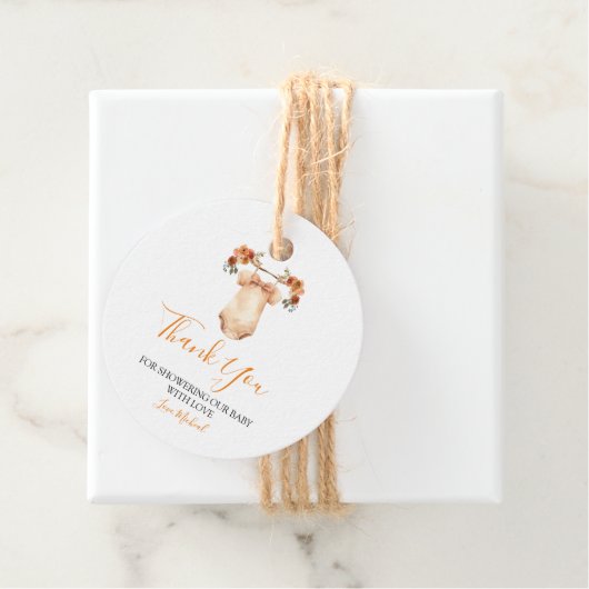 Verliefd worden Bloemen Babykleding Baby shower Bedankjes Labels (In situ)