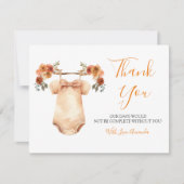 Verliefd worden Bloemen Babykleding Baby shower Bedankkaart (Voorkant)
