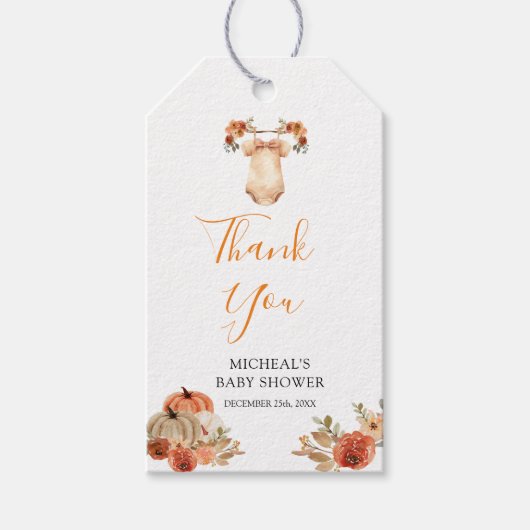 Verliefd worden Bloemen Babykleding Baby shower Cadeaulabel (Voorkant)