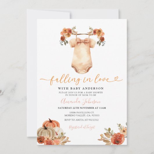 Verliefd worden Bloemen Babykleding Baby shower Kaart (Voorkant)