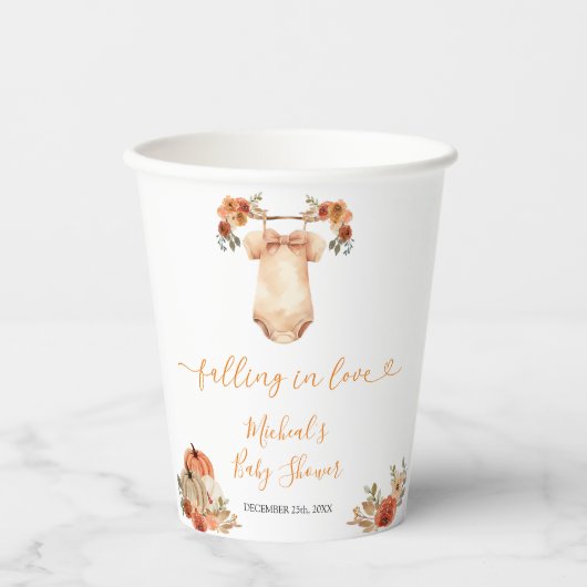 Verliefd worden Bloemen Babykleding Baby shower Papieren Bekers (Voorkant)