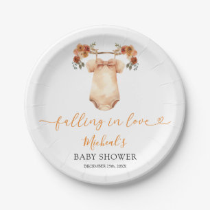 Verliefd worden Bloemen Babykleding Baby shower Papieren Bordje
