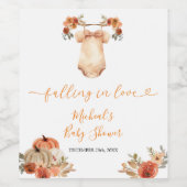 Verliefd worden Bloemen Babykleding Baby shower Wijn Etiket (Enkel label)