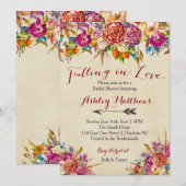 Verliefd worden Bloemen Bruids Douche Uitnodiging, Kaart (Voorkant / Achterkant)