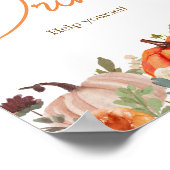 verliefd worden bloemenpompoen Drink Baby shower Poster (Hoek)