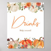 verliefd worden bloemenpompoen Drink Baby shower Poster (Voorkant)