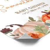 verliefd worden bloemenpompoen welkom Baby shower Poster (Hoek)