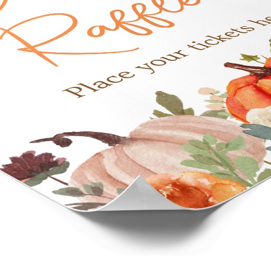 Verliefd worden Bloemenpompoenluier Raffle Poster (Hoek)
