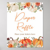 Verliefd worden Bloemenpompoenluier Raffle Poster (Voorkant)