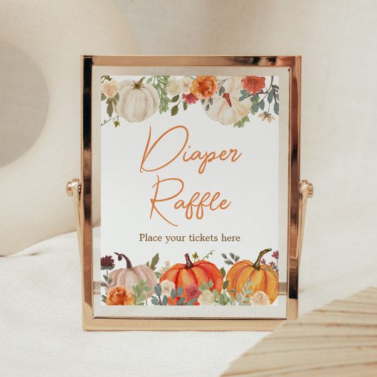 Verliefd worden Bloemenpompoenluier Raffle Poster