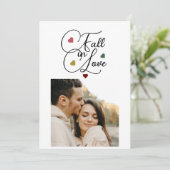 Verliefd worden Bloemige herfst bruiloft foto Save The Date (Staand voorkant)