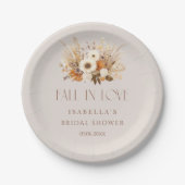 Verliefd worden Boho Bloemige Bruiloft Feest Papieren Bordje (Voorkant)