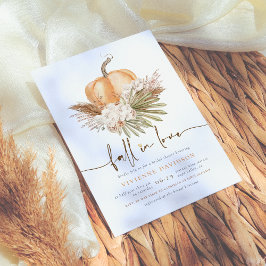 Verliefd Worden | Boho Pampas & Pompoen Bruidsfees Kaart