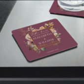 Verliefd worden Bourgondië Bloemen Baby Shower Kartonnen Onderzetters