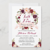 Verliefd Worden Bourgondië Bloemenkrans Bruidsfees Kaart (Voorkant)