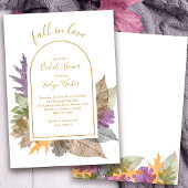Verliefd worden Bruidsfeest met herfstbladeren Kaart