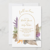 Verliefd worden Bruidsfeest met herfstbladeren Kaart (Voorkant)