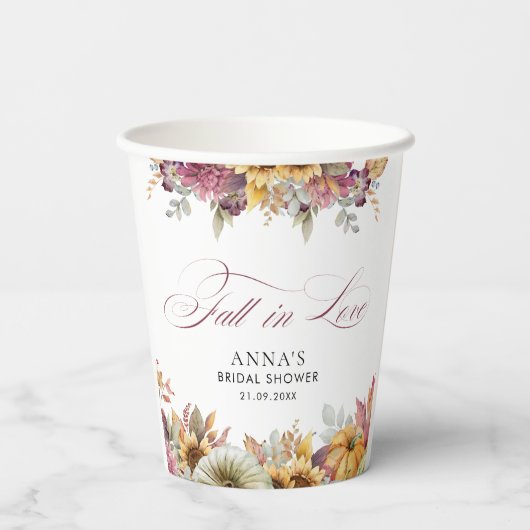 Verliefd worden Bruidsfeestje Papieren Bekers (Achterkant)