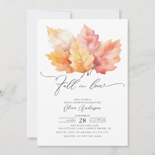 Verliefd worden Bruidsuitnodiging voor herfstthema Kaart