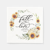 Verliefd worden groen zonnebloemen bruidsfeestje servet (Voorkant)