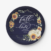 Verliefd worden groene zonnebloemen bruidsfeest papieren bordje (Voorkant)