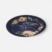 Verliefd worden groene zonnebloemen bruidsfeest papieren bordje (Gekanteld)