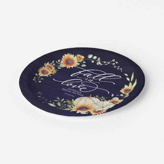 Verliefd worden groene zonnebloemen bruidsfeest  papieren bordje (Gekanteld)