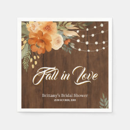 Verliefd worden Herfst Bloemen Bruidsdiner Servet