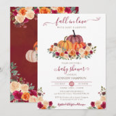 Verliefd worden - Herfst Bloemen - Pompoen Baby Sh Kaart (Voorkant / Achterkant)