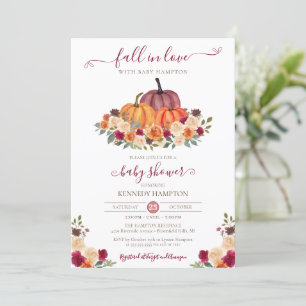 Verliefd worden - Herfst Bloemen - Pompoen Baby Sh Kaart