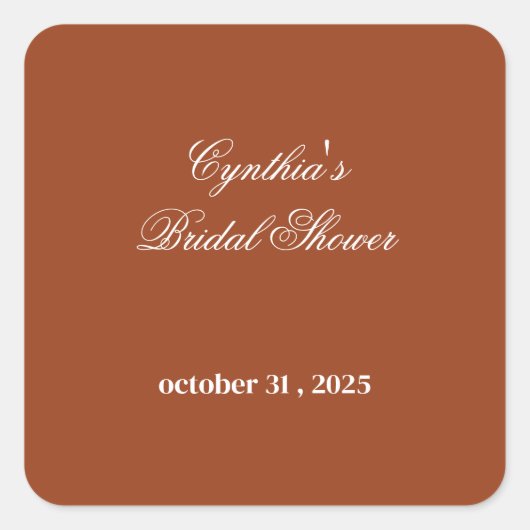 Verliefd worden Herfst Bloemrijke Romantiek Bruids Vierkante Sticker (Voorkant)