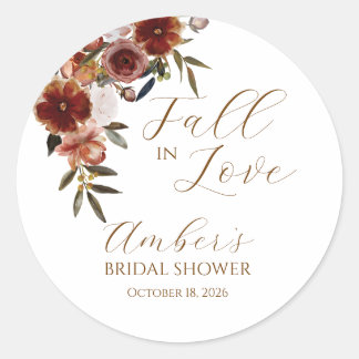 Verliefd Worden Herfst Bruidsuitnodiging Welkomstb Ronde Sticker