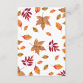 Verliefd worden herfst bruiloft details kaart (Achterkant)